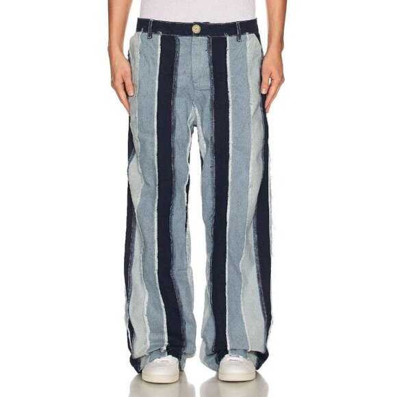 SIEDRES Straight Patchwork Jeans in Multi 32 New Mens Denim Pants - Picture 1 of 14